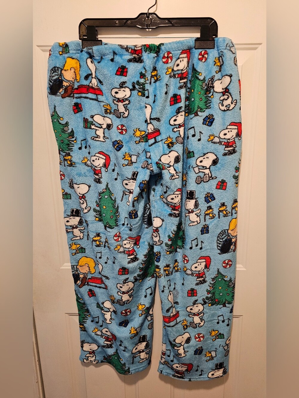 Peanuts Snoopy Jingle All the Way Plush Holiday Pajama Bottoms XL - Picture 2 of 6